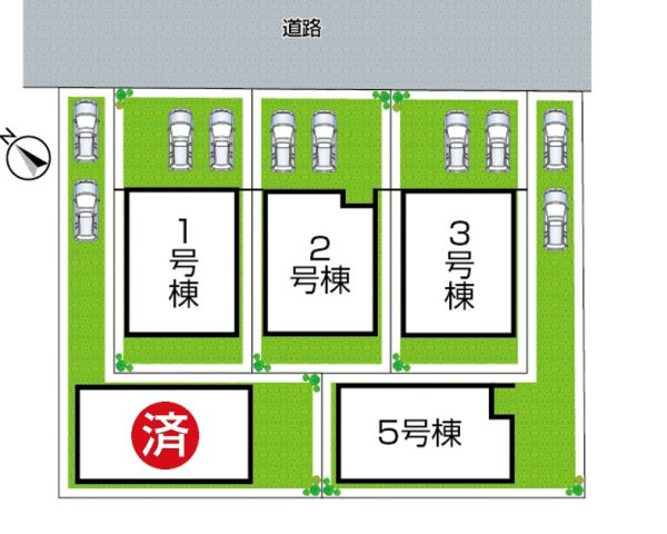 神戸市西区王塚台　第9期　新築一戸建ての区画図|全５区画