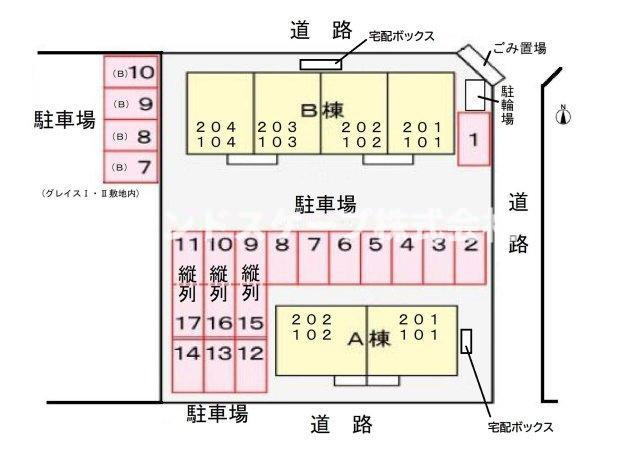サニーホームズ　Ｂの区画図|高崎、前橋のお部屋探しはエンドスケープまで！お客様の理想お聞かせ下さい♪