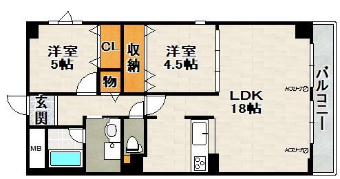 ツインパレス北伊丹の間取り