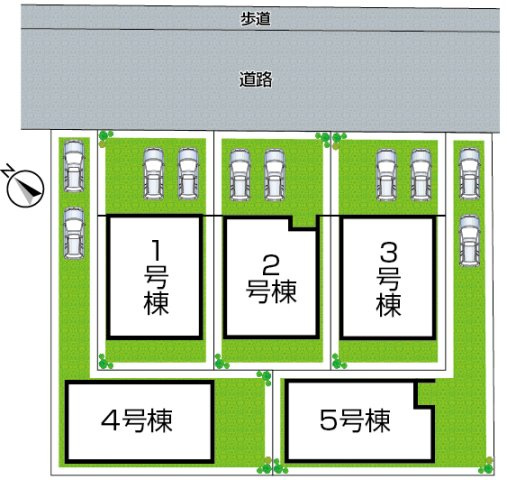 神戸市西区王塚台　第9期　新築一戸建ての区画図|全５区画