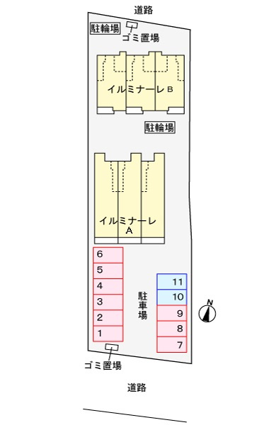 イルミナーレＢの区画図
