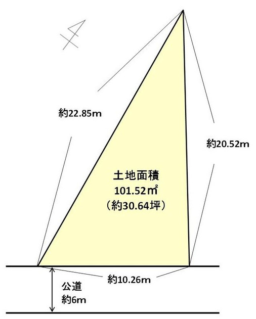 塚本1丁目土地の土地図|◆土地面積：101.52㎡（公簿）