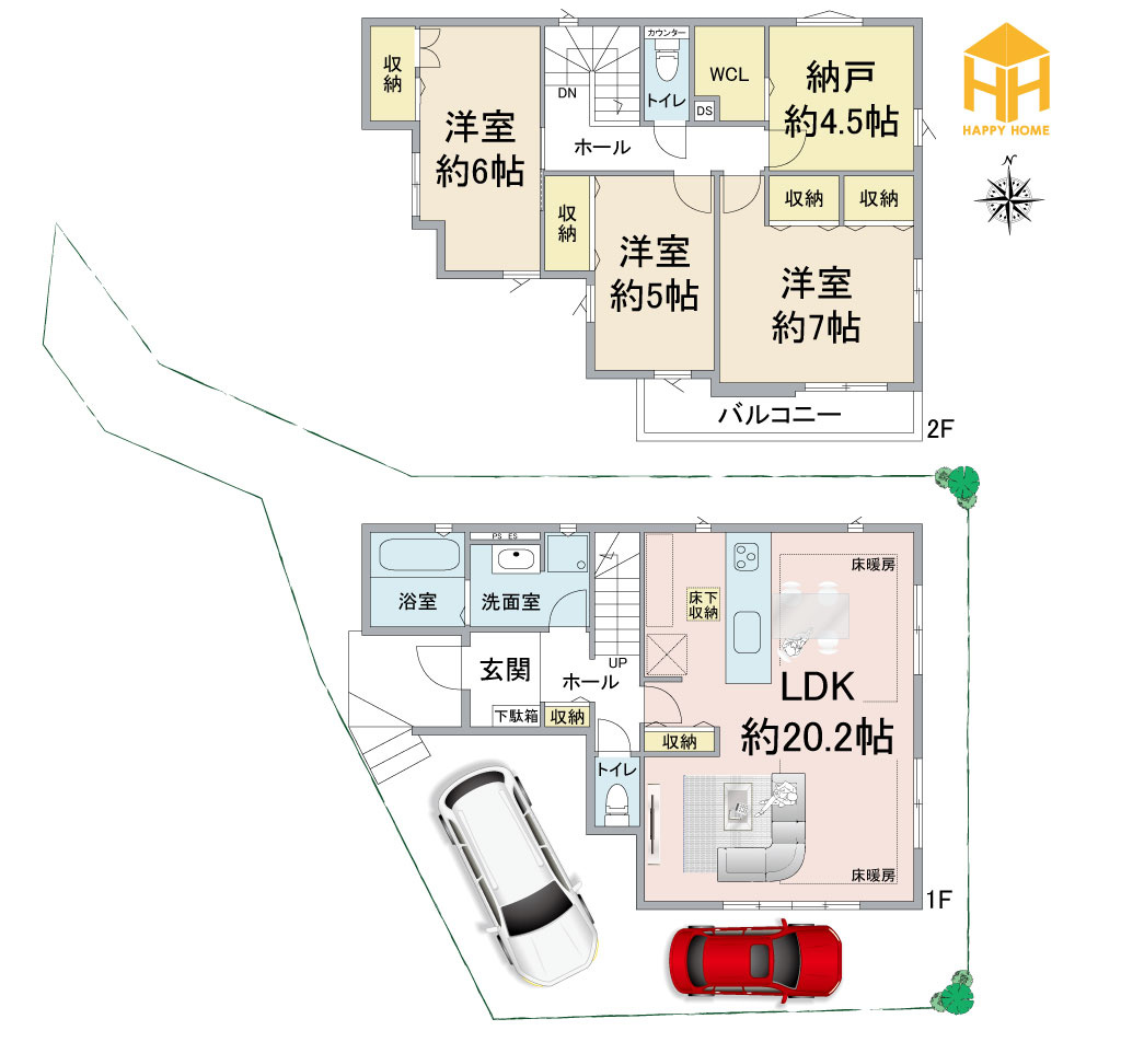 KEIAI GRACE伊丹市鈴原町4丁目新築一戸建て│3SLDK+駐車2台可の間取り|※現況と図面が異なる場合現況を優先いたします。