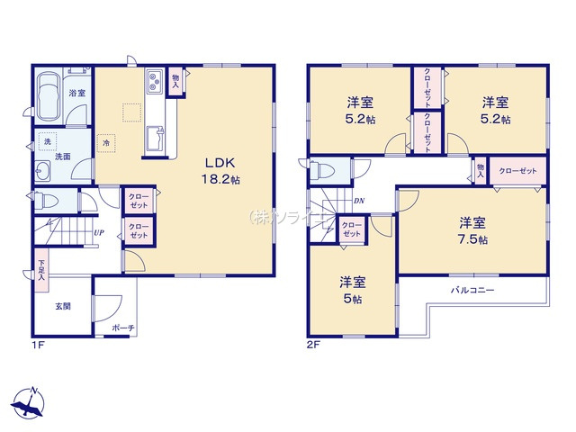 入間市久保稲荷　中古戸建の間取り