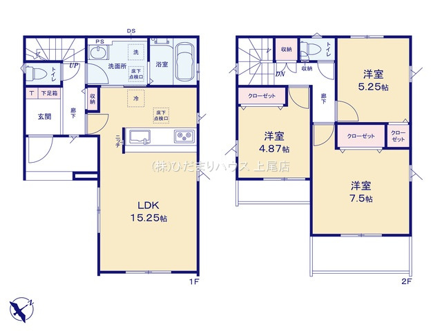 桶川市朝日4期　新築戸建　グラファーレ01の間取り|3LDK