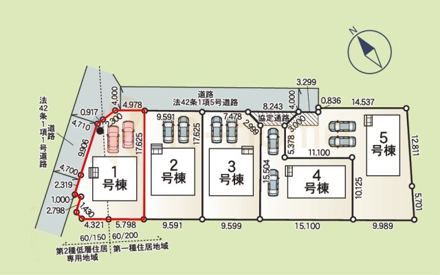 土浦市中村南第11　新築戸建て　1号棟の区画図|大きなお買い物だからこそ、メリット・デメリットを伝えさせて頂きます。
R-homeにお任せください♪