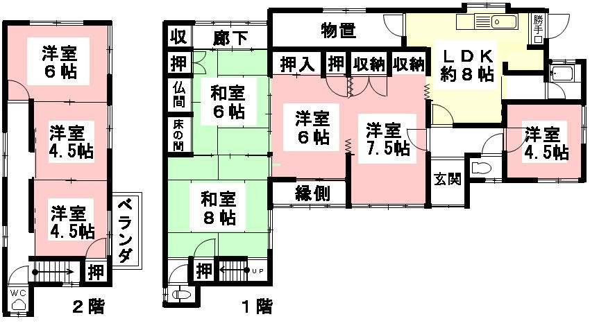 ６６１０５　羽島市舟橋町中古戸建ての間取り