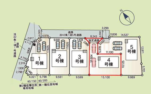 土浦市中村南第11　新築戸建て　4号棟の区画図|大きなお買い物だからこそ、メリット・デメリットを伝えさせて頂きます。
R-homeにお任せください♪