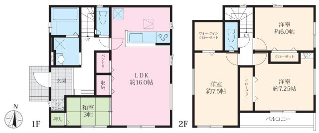 【間取り】 | 3人から4人家族には、新築戸建3LDKよりも広くゆったりした暮らしが出来る4LDKがおすすめです。家の中が広いことで、家族全員で団らんのできるリビングの他、子供1人に1部屋を割り当てることも可能です。