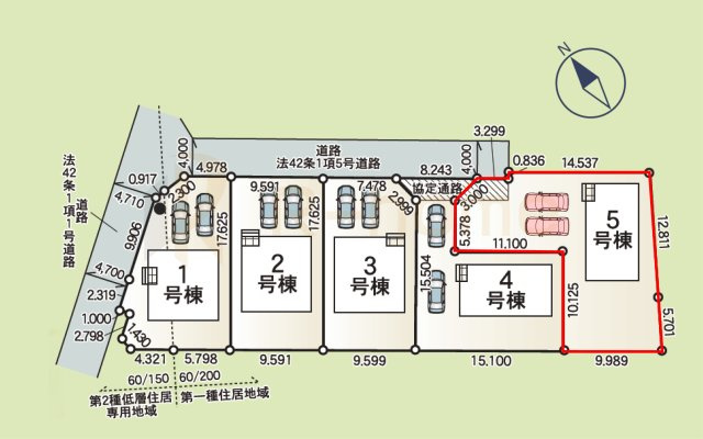 土浦市中村南第11　新築戸建て　5号棟の区画図|大きなお買い物だからこそ、メリット・デメリットを伝えさせて頂きます。
R-homeにお任せください♪