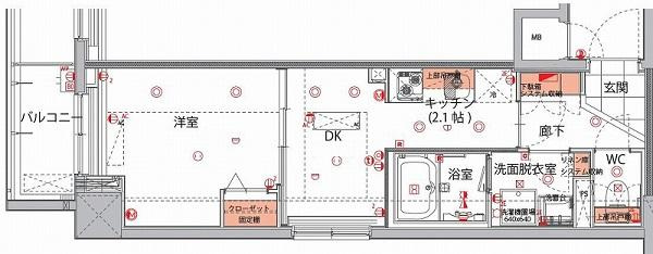 ハーモニーレジデンス菊川ステーションフロントの間取り