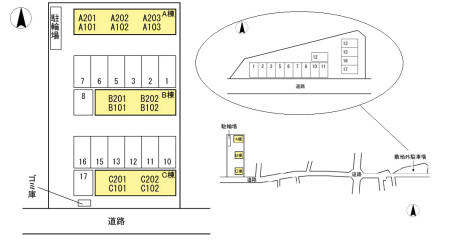 三宝ハイツ　C棟の区画図