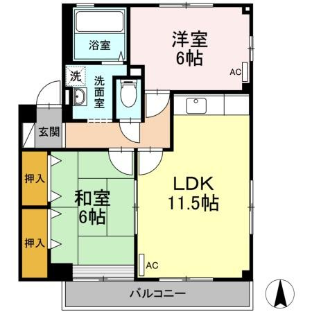 レインボーガーデン　D棟の間取り