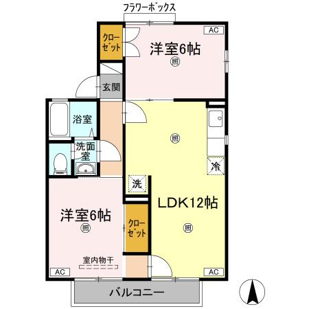 栗林セントラルコーポ　A棟の間取り