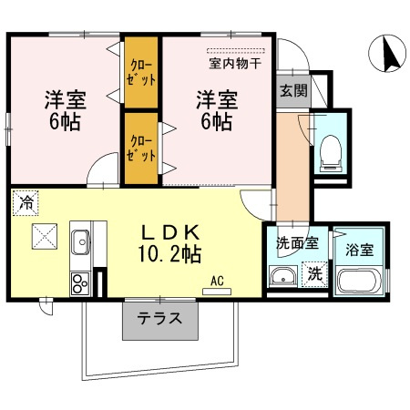 コートビレジ屋島Ⅱ　B棟の間取り