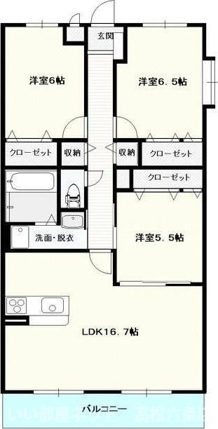 サウスコートの間取り