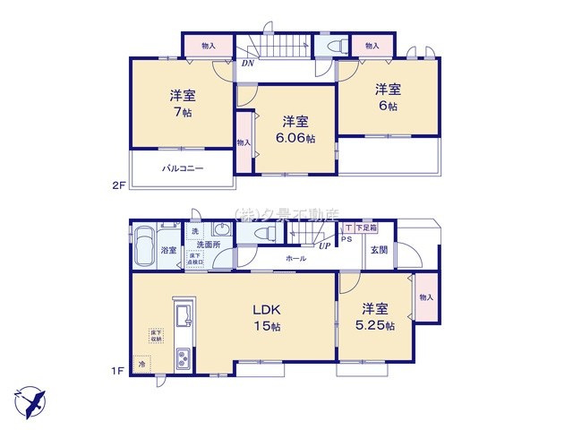 《仲介手数料無料》伊奈町大字小室7581新築一戸建てハートフルタウンの間取り