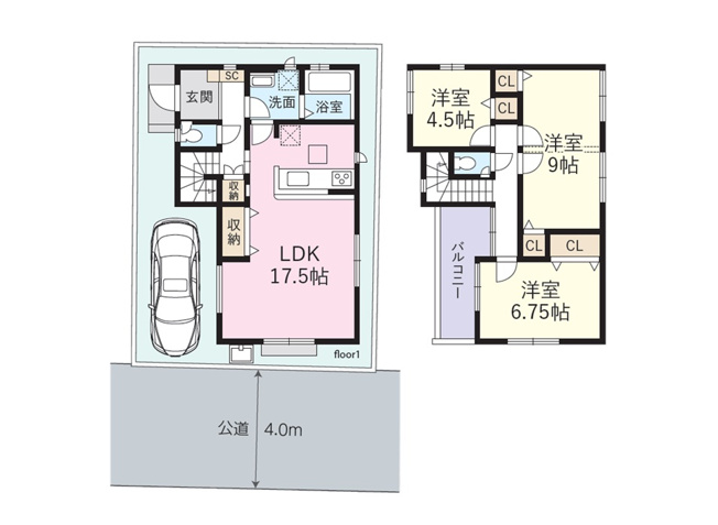 【間取り】 | 新座市東2丁目　中古一戸建住宅　(志木本店) | 2021年4月築の築浅中古一戸建住宅。
お子さまの成長に合わせて4LDKにできる可変型住宅です。