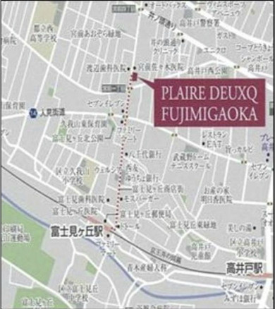 プレール・ドゥーク富士見ヶ丘の地図