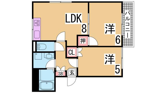 神戸市長田区前原町２丁目のアパートの間取り