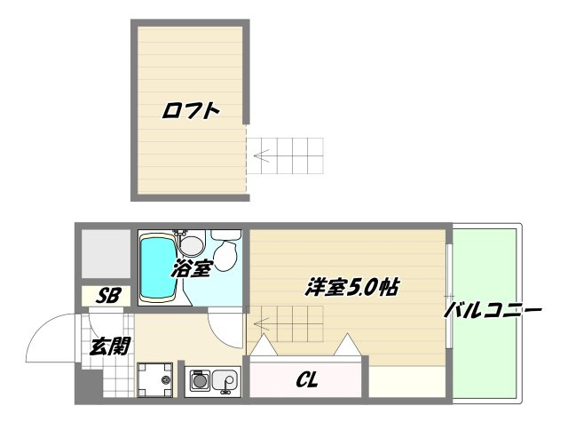 大阪市淀川区野中南１丁目の賃貸マンションの間取り