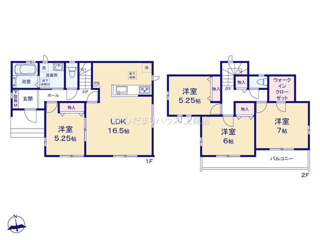 西区三橋第2期　新築戸建　ハートフルAの間取り|4LDK