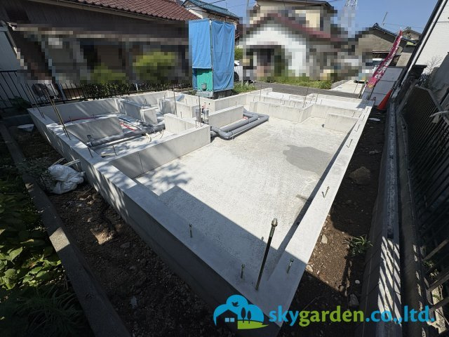 茅ヶ崎市円蔵２丁目　新築戸建　全１棟の外観|令和8年8月9日撮影（建築中）