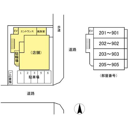 ダイワシティー庄内通の区画図