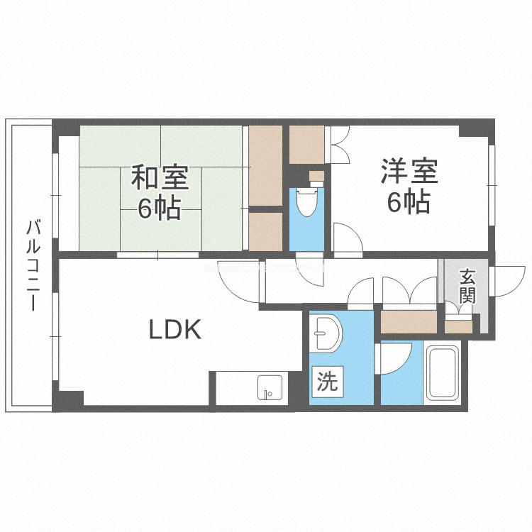 大阪市阿倍野区松崎町３丁目の賃貸マンションの間取り