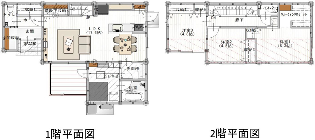 「サウナ付き分譲住宅」南国市大そね甲2号地　新築一戸建ての間取り|ライフスタイルに合わせて使える、機能美あふれる住まい♪