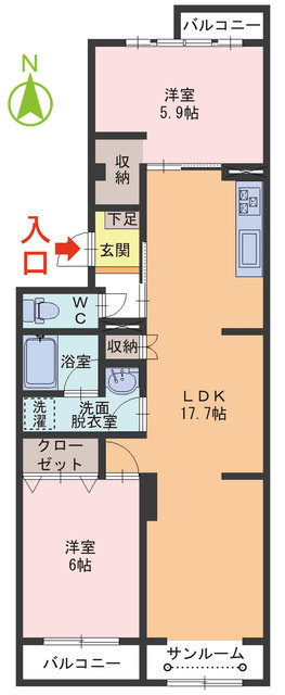 シャルム西方の間取り