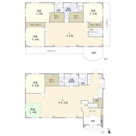中央区新橋町の間取り|4LLDK＋和室の広い間取りになります。