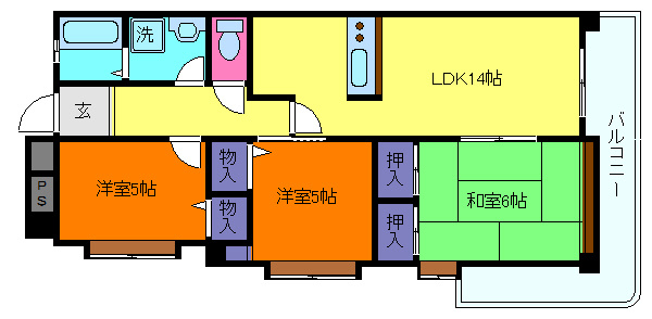 ハッピーコート芦屋の間取り