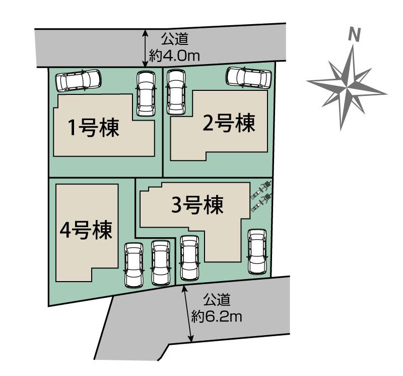 ブルーミングガーデン／北区楡木4丁目／3号棟の区画図