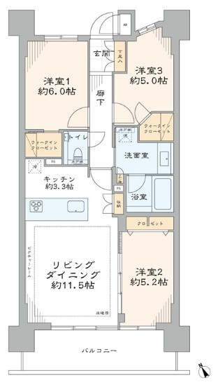 ザ・パームス祐天寺マスタープレイスの間取り