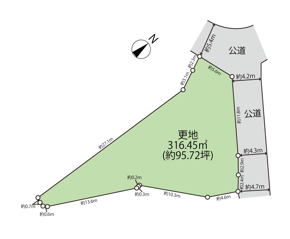 神戸市北区山田町小部字宮ノ前土地の土地図