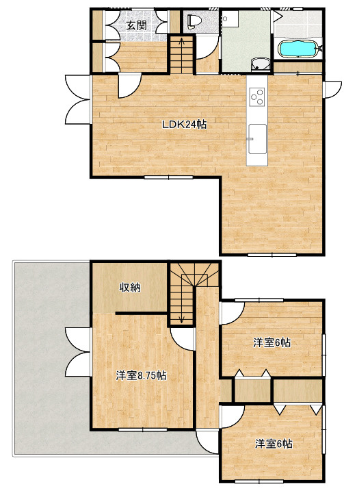 佐々町口石免一戸建の間取り
