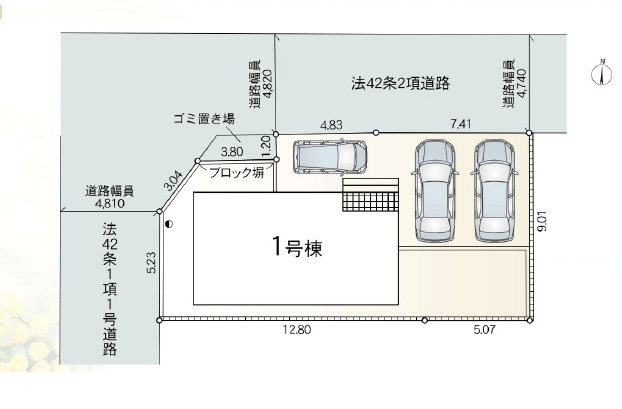 秦野市堀西第26　新築戸建　全1棟1号棟の区画図