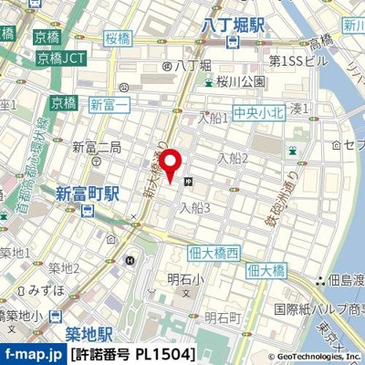 【地図】 | ライオンズマンション新富町第弐