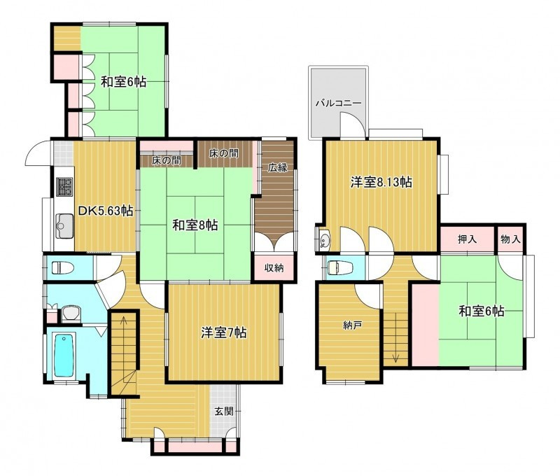 須佐町中古戸建の間取り