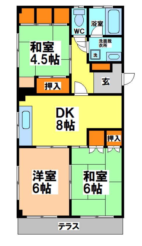 三鷹市牟礼４丁目の賃貸マンションの間取り