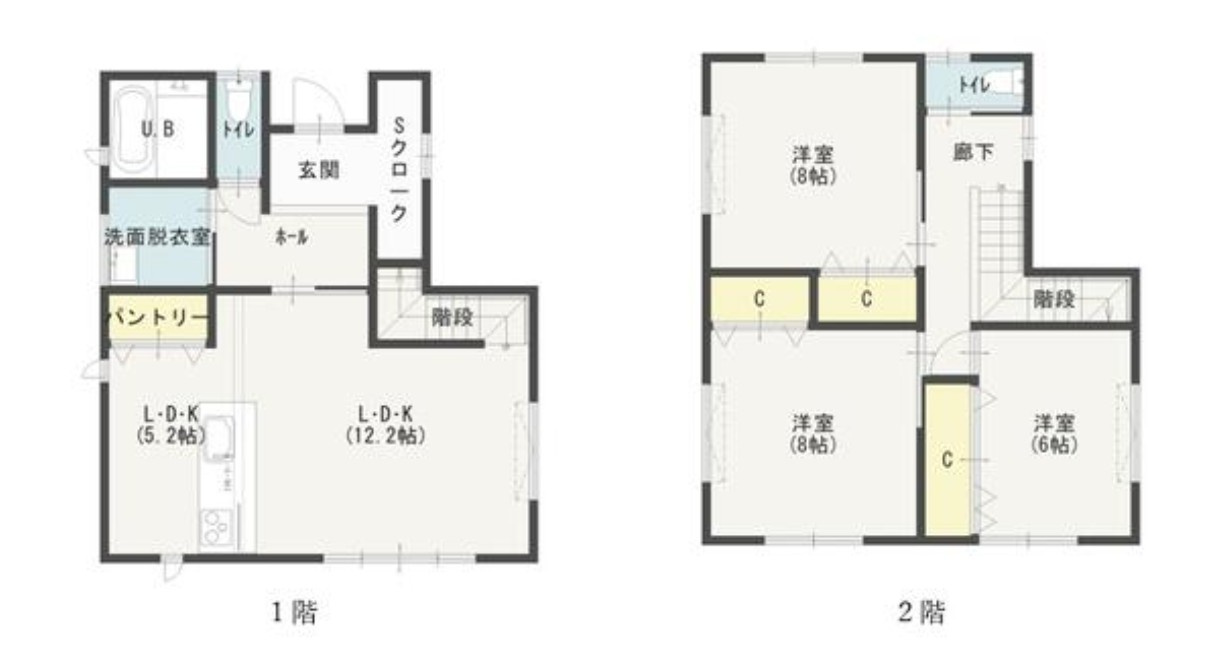 【中古戸建】藤岡市立石の間取り|■間取り図｜敷地面積：142.72（約43.17坪）　建物面積：105.98（約32.05坪）