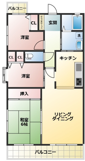 【間取り】 | ネオハイツ明石・東二見