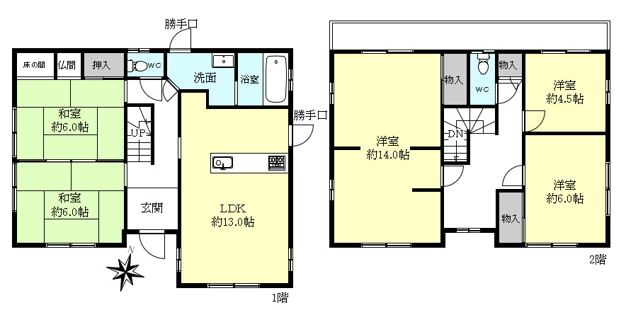明石市魚住町西岡戸建の間取り