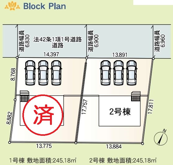 上里町勅使河原第18　の区画図|現地区画図