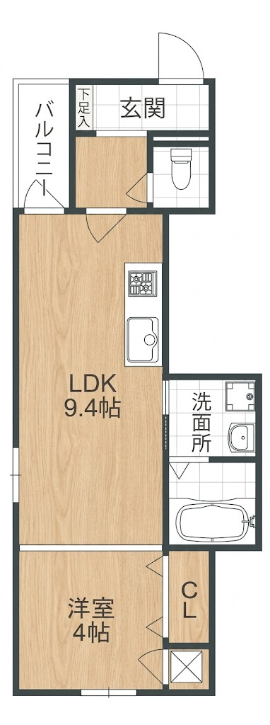 オルフェアメゾン清水丘弐番館の間取り