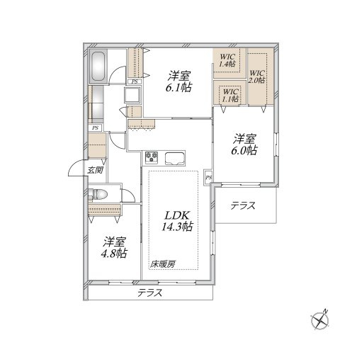 【間取り】 | クレールメゾン経堂 | 3LDK