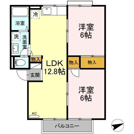 【間取り】 | エアフォルクC棟