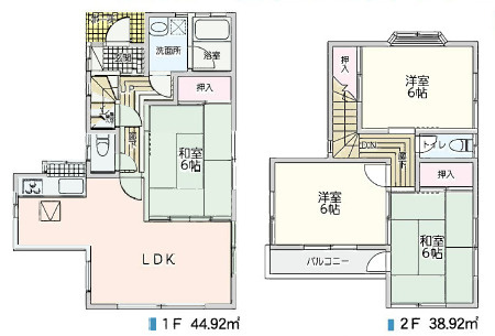越谷市神明町2丁目 中古戸建の間取り