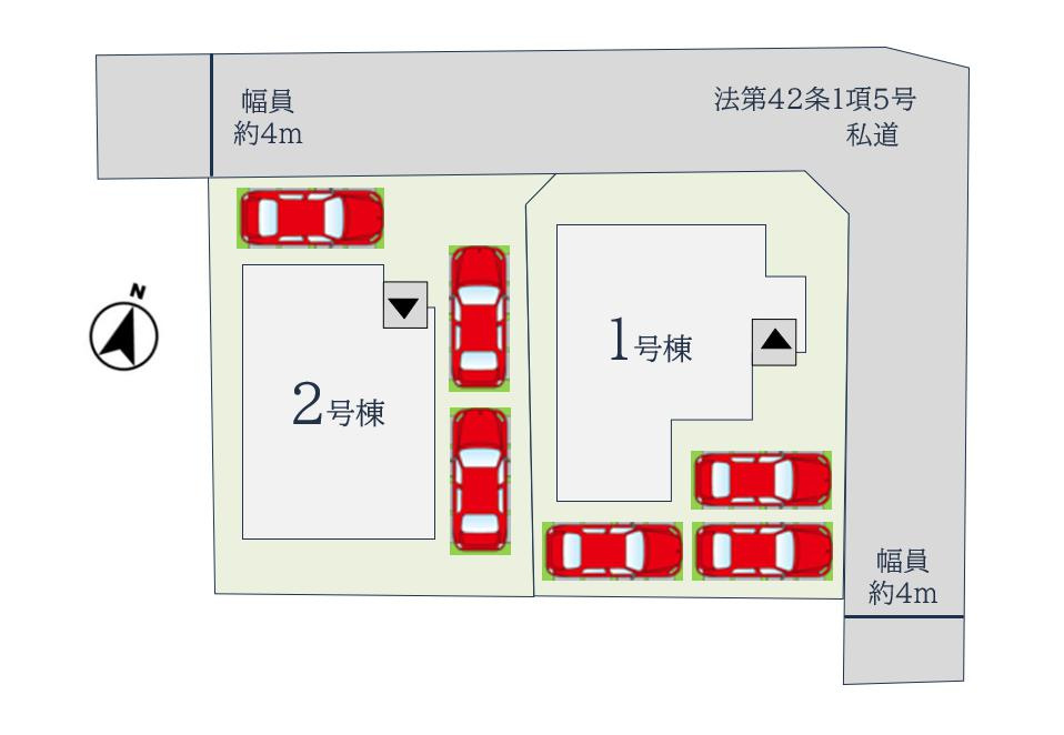 髙木瀬大字東高木1期 2号棟の区画図
